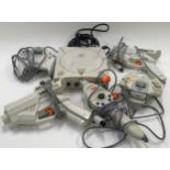 Sega Dreamcast console c/w a number of controllers as pictured. Sold untested