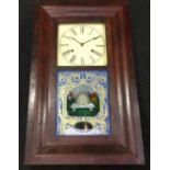 American Ogee wall clock with bee hive scene.