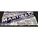 Antique large enamel sign - Martin & Co Promenade, Cheltenham - Watches, Clocks, Antiques,