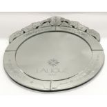 A modern etched mirror marked "Lalique Paris" 55x41cm.