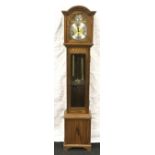 Tempus Fugit grandmother clock with pendulum and key 151cm tall.