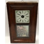 American Ogee wall clock with civil war scene.