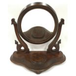 Victorian mahogany dressing table mirror with trinket box compartment 55x59x23cm.