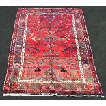 Vintage Azari rug. Red/cream. 68" x 46" ref 43a