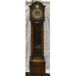'Tempus Fugit' Grandfather Clock. Small presentation plaque dated 1934 to front door. Overall height
