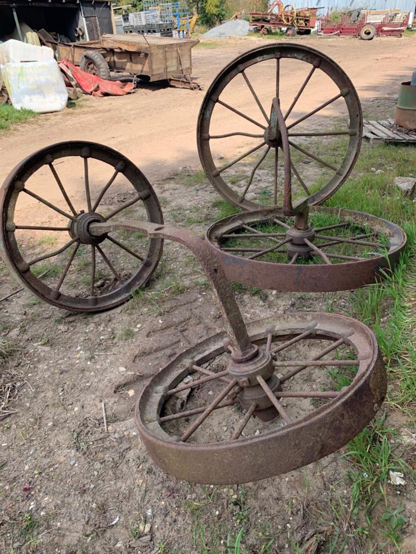 OLD CAST WHEELS AND FRAME