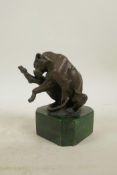 A bronze figure of a lioness, 5½" high