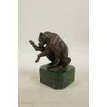 A bronze figure of a lioness, 5½" high