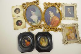 Four pairs of miniature picture frames, largest aperture 6½" x 4½"