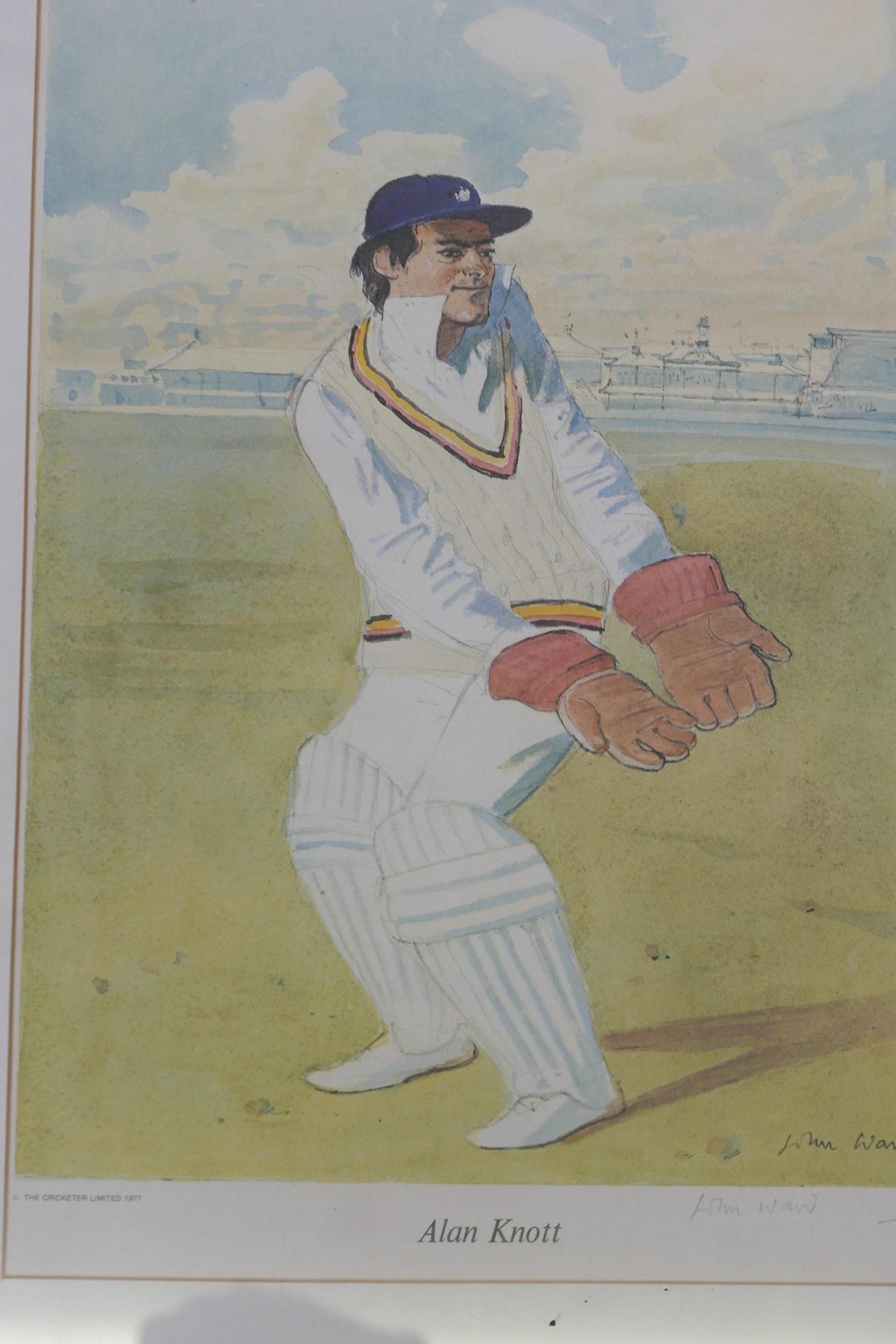 John Ward, a set of six Limited Edition prints, 165/350, portraits of cricketers, Colin Cowdrey, Ray - Image 5 of 8