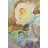 Flower in a vase, still life study, signed Nolde, watercolour, 9" x 7"