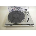 A vintage Technics model SL-B2 record player deck, 17" high