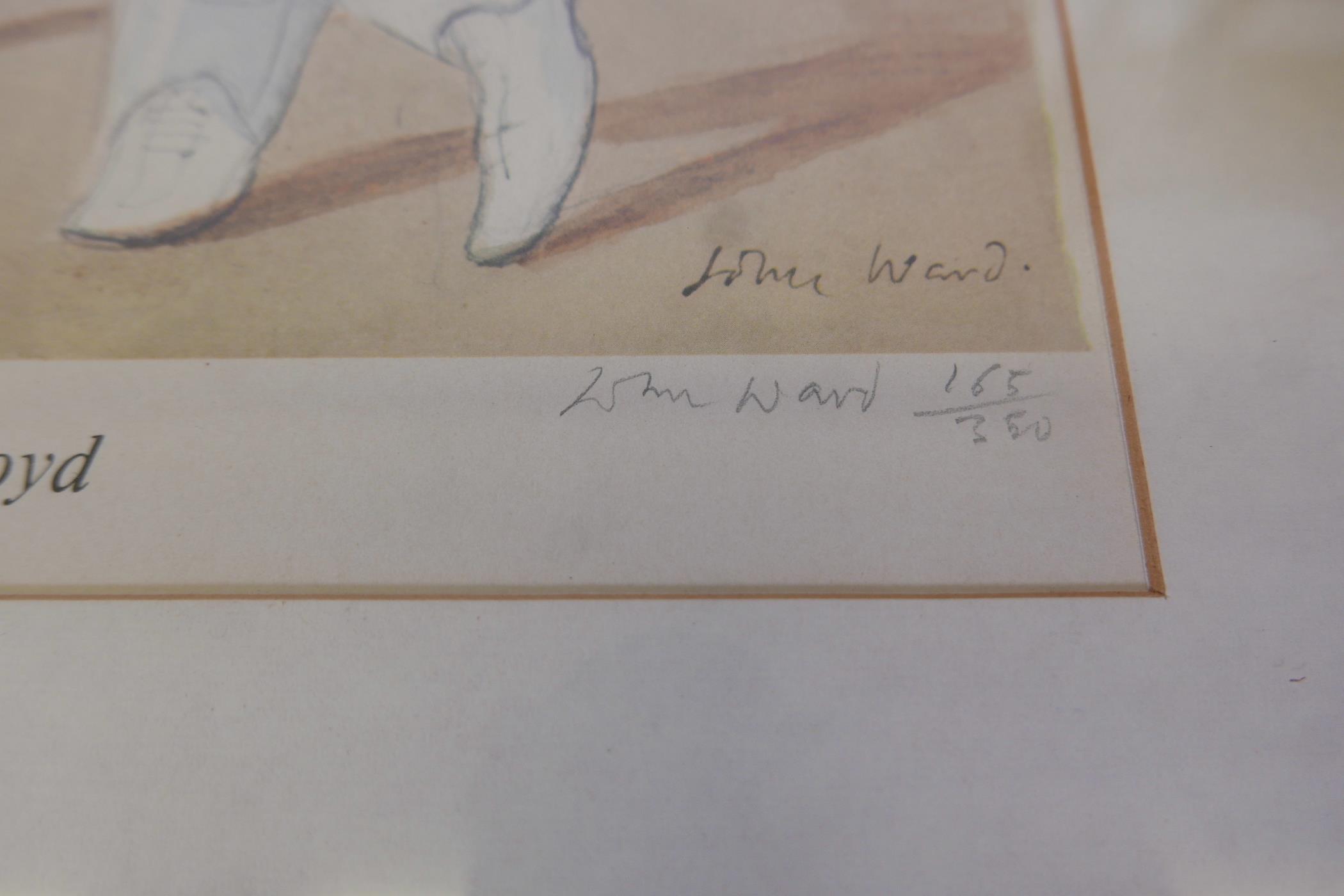 John Ward, a set of six Limited Edition prints, 165/350, portraits of cricketers, Colin Cowdrey, Ray - Image 8 of 8