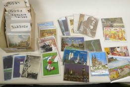 A quantity of assorted postcards to include social history, food, Lego, adverts etc, 6" x 4"