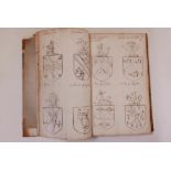 A hand inscribed volume, 'Coats of Arms Trick't and Assembly book, Instructions for Master of