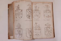 A hand inscribed volume, 'Coats of Arms Trick't and Assembly book, Instructions for Master of