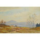 A.B. Beattie, heathland scene with remote cottage, signed and titled verso 'The Shooting Greens