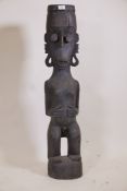 An African carved wood figure, 40" high