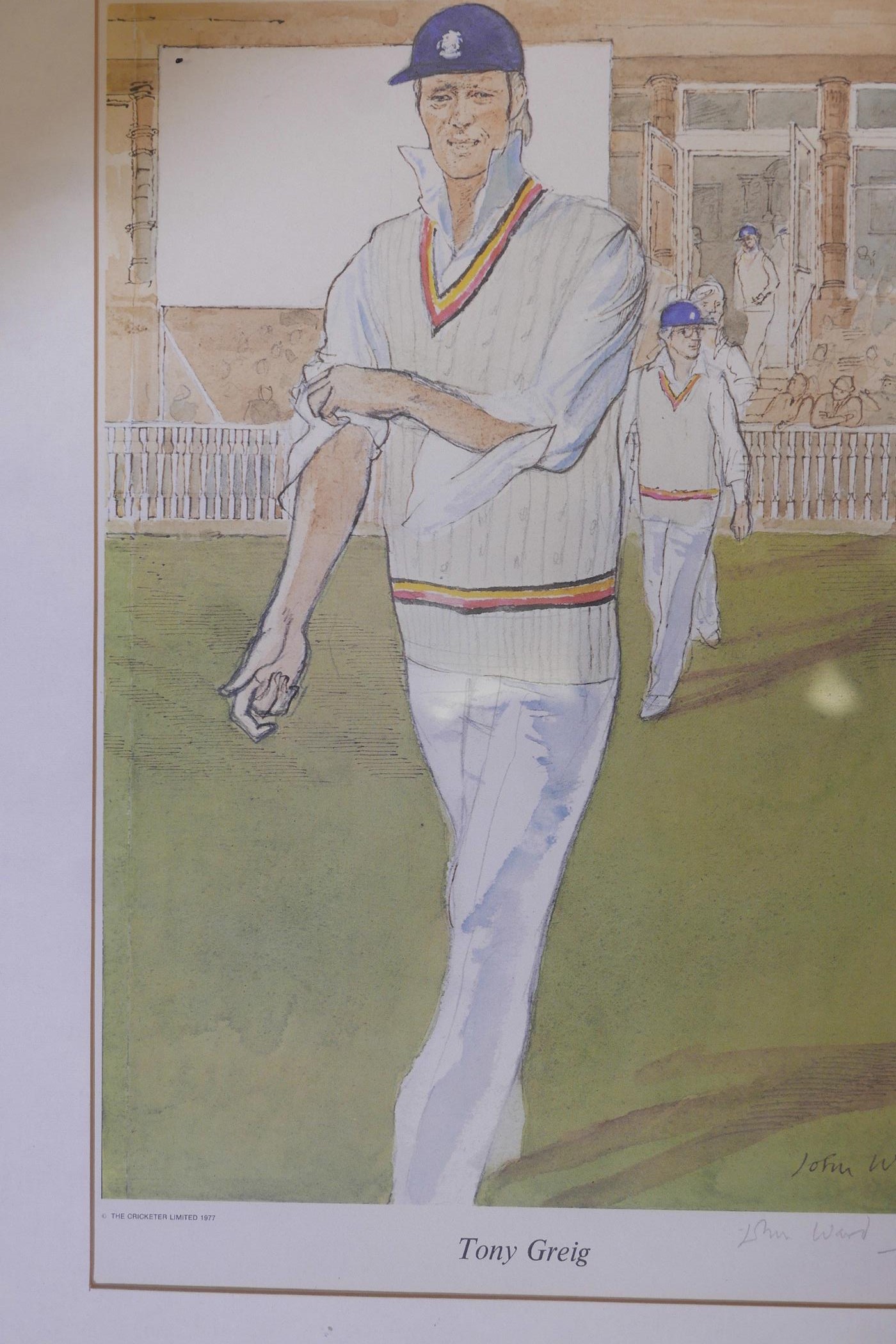 John Ward, a set of six Limited Edition prints, 165/350, portraits of cricketers, Colin Cowdrey, Ray - Image 4 of 8