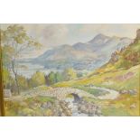 Robert Murray, lakeland scene, titled verso 'Derwent Water and Keswick from Ashness', oil on