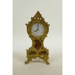 A French Rococo mantel clock by Arnold, with ormolu mounts, 7½" high