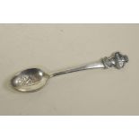A novelty Swiss silver plated Rolex teaspoon, 4" long