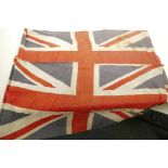Two vintage British Union Flags, 30½" x 16"
