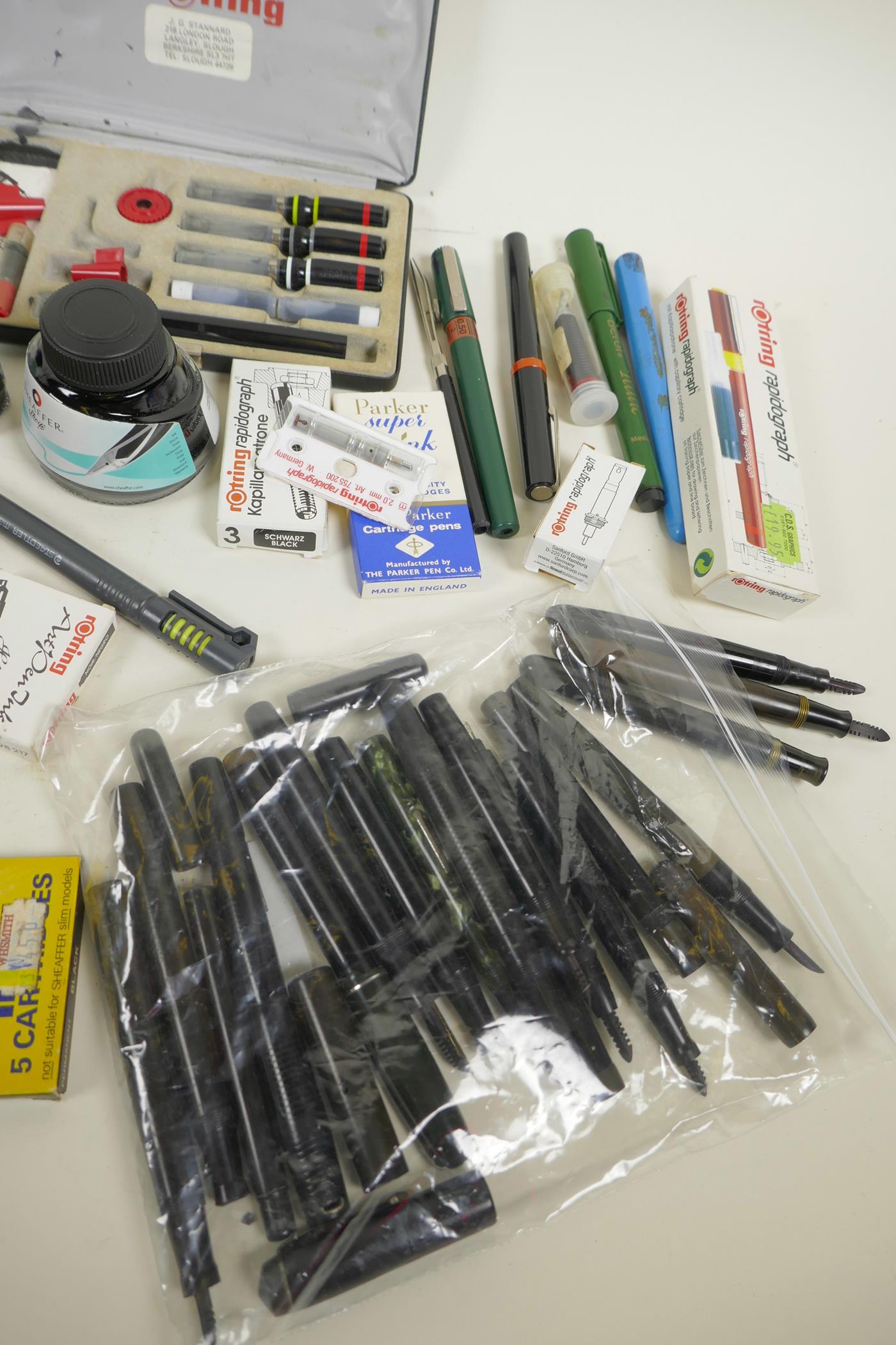 A quantity of pen collector's ephemera including nibs, ink, pens etc - Image 4 of 5