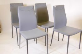 A set of four Cattelan Italia 'Maya Flex' steel frame and synthetic leather dining chairs,
