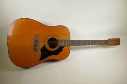 A Kay KD28 Dreadnought acoustic guitar, 41" long, made in Italy