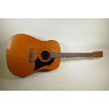 A Kay KD28 Dreadnought acoustic guitar, 41" long, made in Italy