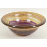 A Blue John bowl with flared rim, 7" diameter