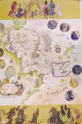 After Pauline Baynes, based on the cartography of JRR and CJR Tolkien, map of Middle Earth, first