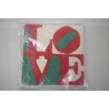 A Robert Indiana 'Magyar-Love' exclusive edition rug for Galerie-F, 2006, 16" x 16"