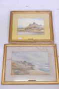 H. W. Rudby, Southbourne, Dorset, signed and dated 1913, watercolour, and another of Corfe Castle,
