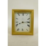 A Swiss 'looping' brass mantel clock, 5" x 5½"