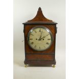 A C19th mahogany cased bracket clock by 'T. Waite' of Cheltenham, the movement striking on a bell,