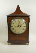 A C19th mahogany cased bracket clock by 'T. Waite' of Cheltenham, the movement striking on a bell,