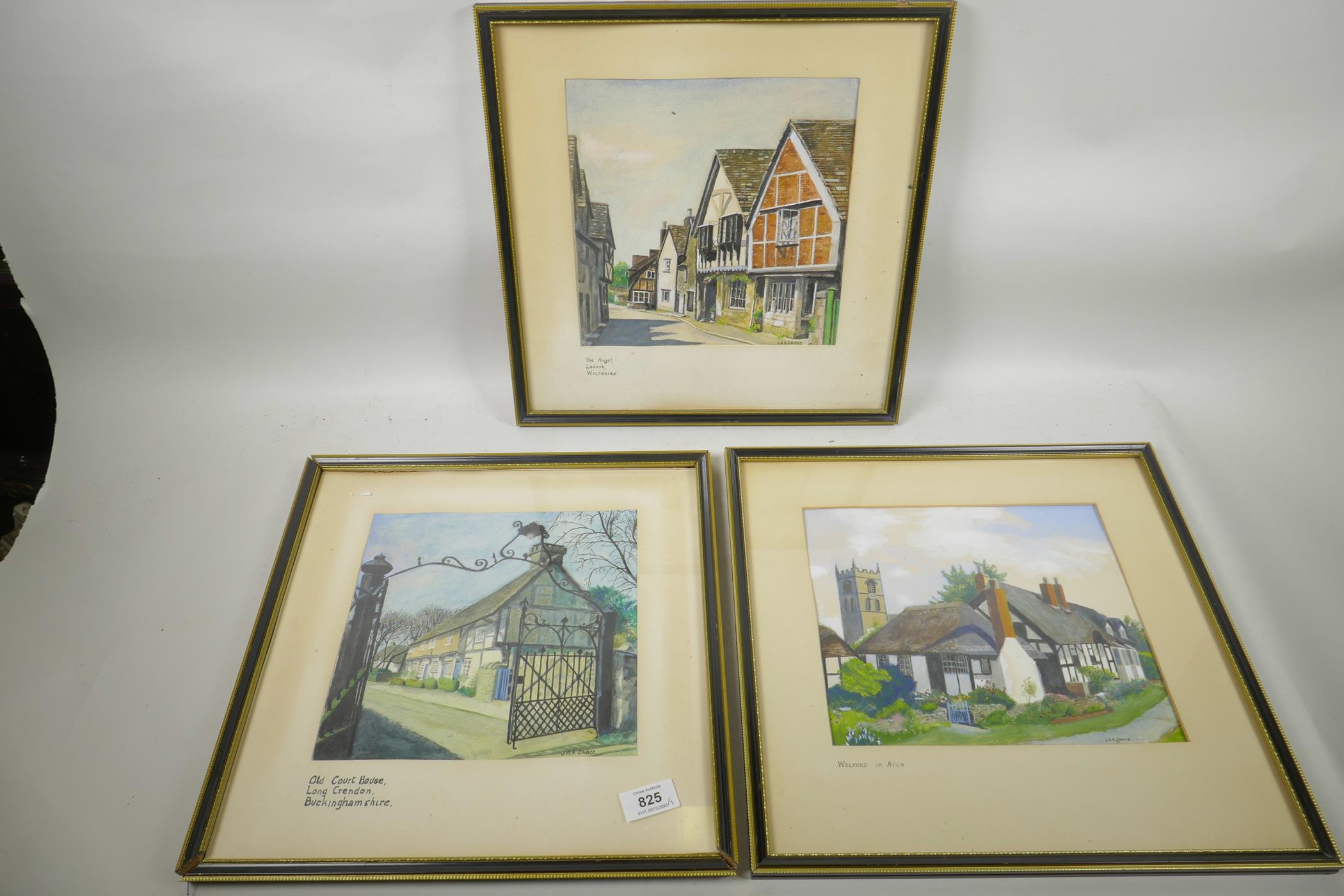 J.A.H. Savage, 'The Angel', Lacock, Wilts, watercolour, signed, and two others, The Old Court House, - Image 6 of 7