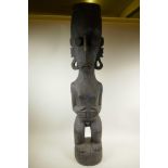 An African carved wood figure, 40" high