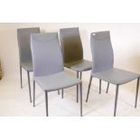 A set of four Cattelan Italia 'Maya Flex' steel frame and synthetic leather dining chairs,