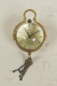 A pendant ball watch with exposed movement, 1¼" diameter