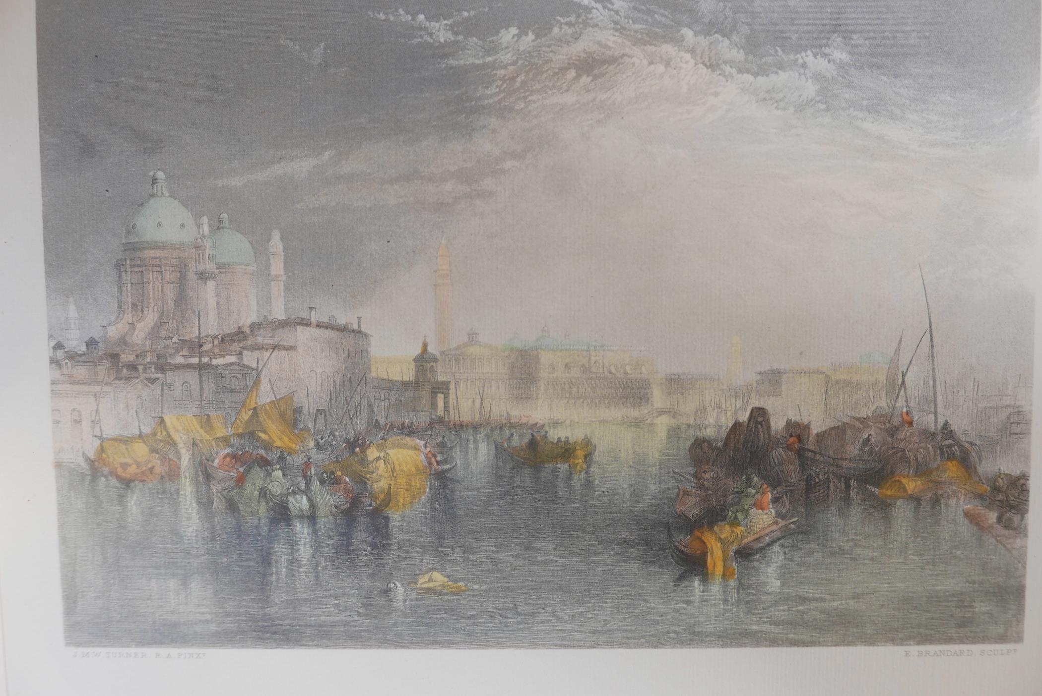 A set of three coloured engravings depicting Venice, after J.W.M. Turner, engraved by J.C. Armytage, - Image 3 of 4