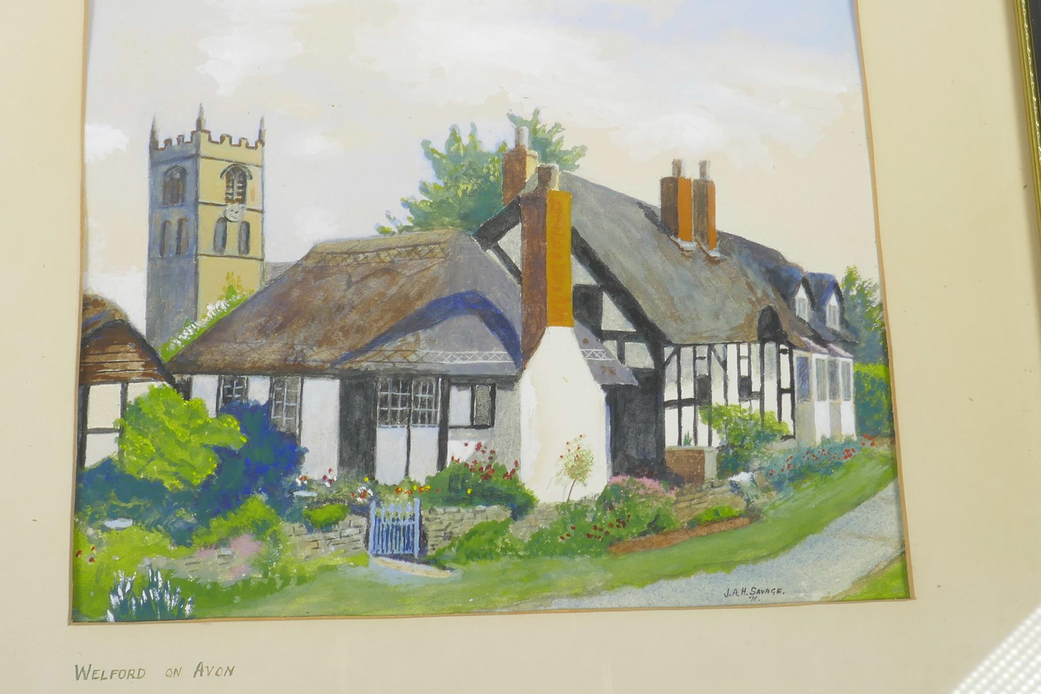 J.A.H. Savage, 'The Angel', Lacock, Wilts, watercolour, signed, and two others, The Old Court House, - Image 4 of 7