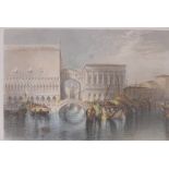 A set of three coloured engravings depicting Venice, after J.W.M. Turner, engraved by J.C. Armytage,