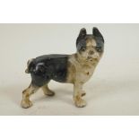 A small painted iron figure of a French bulldog, 4¾" high
