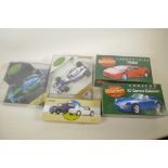 Five boxed collector's cars, Matchbox Masterclass Porsche 911 Carrera Cabriolet and Lamborghini