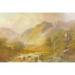 Francis E Jameson, Highland landscape with watermill and rushing stream, signed M.D. Ansell (