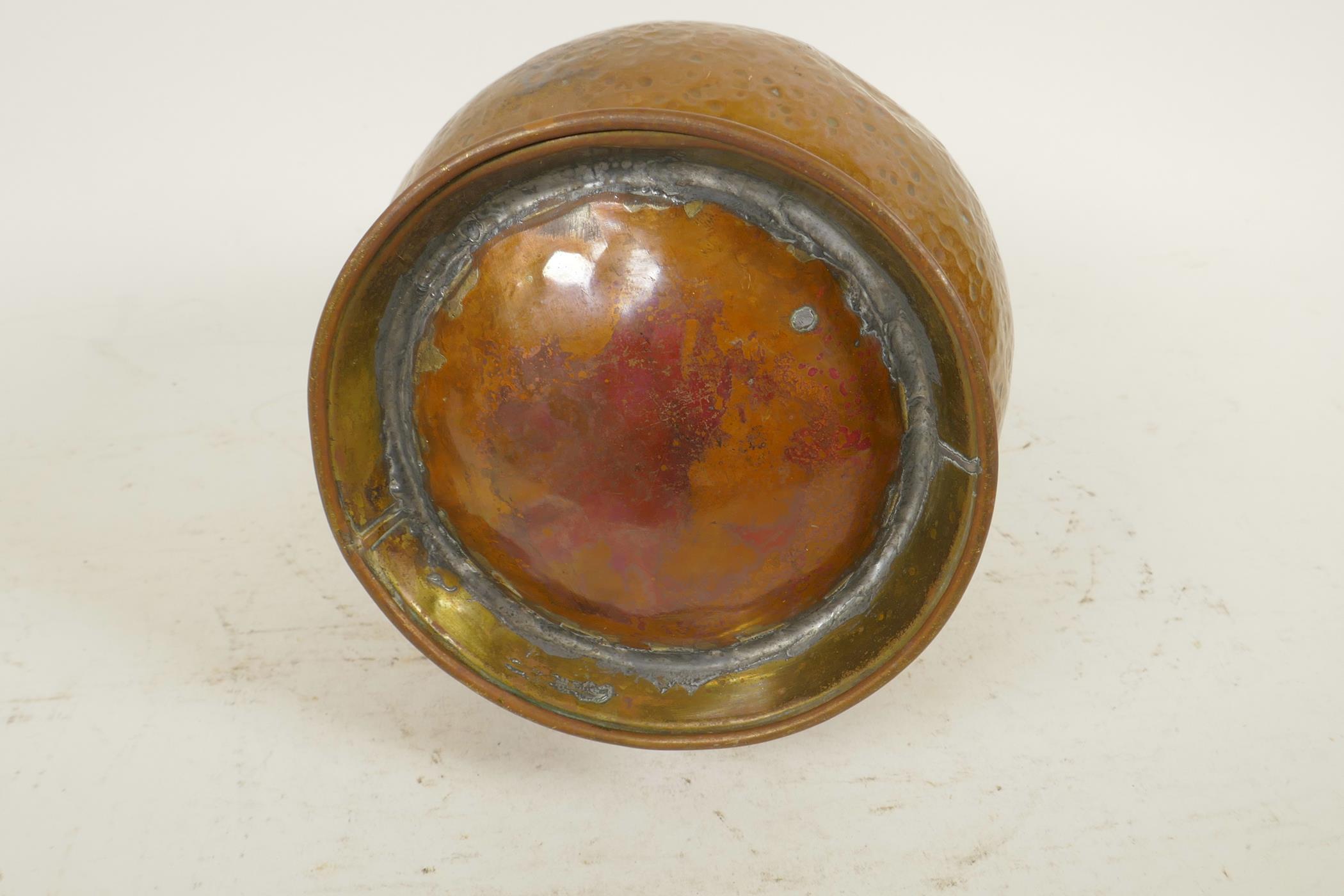 An Arts and Crafts copper jug, together with a coppered metal jelly mould in the form of a fish, - Image 4 of 6