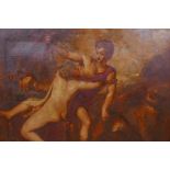 After Titian, Venus and Adonis, oil on canvas, late C19th early C20th, 35" x 37"